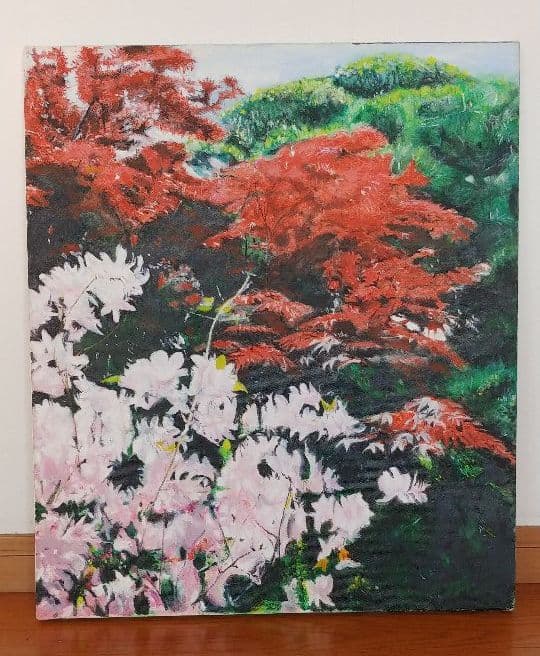 油絵　紅葉