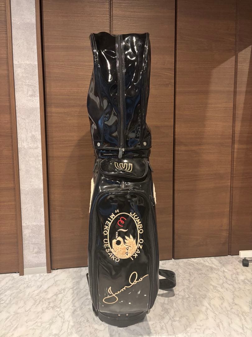 ブラックキャディバッグ JUMBO犬刺繍