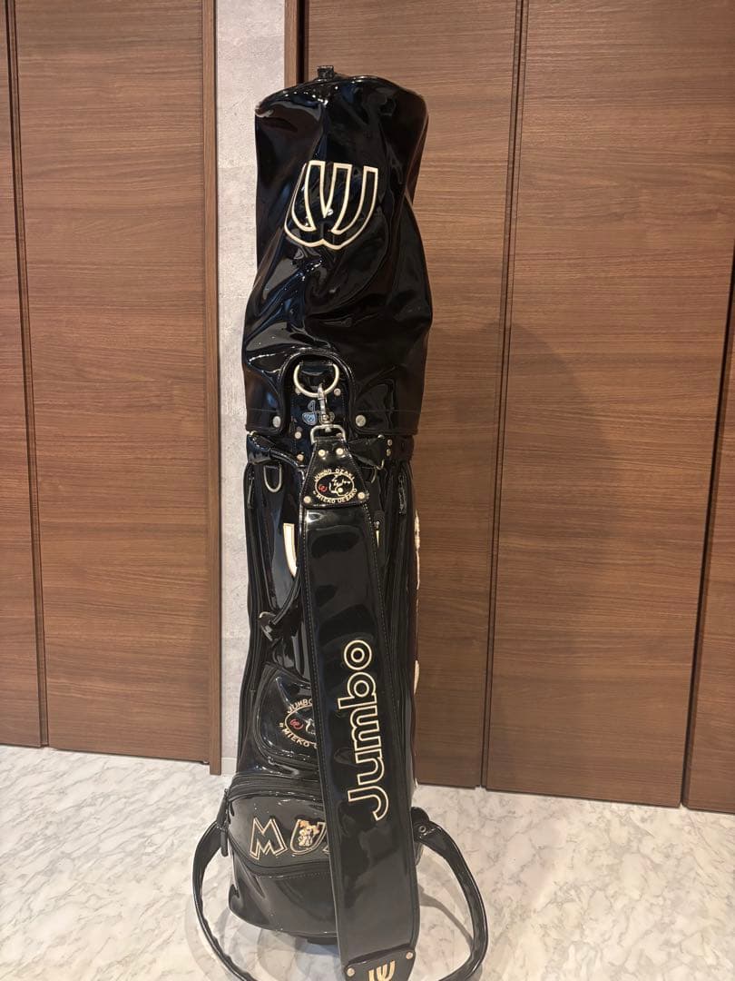 ブラックキャディバッグ JUMBO犬刺繍