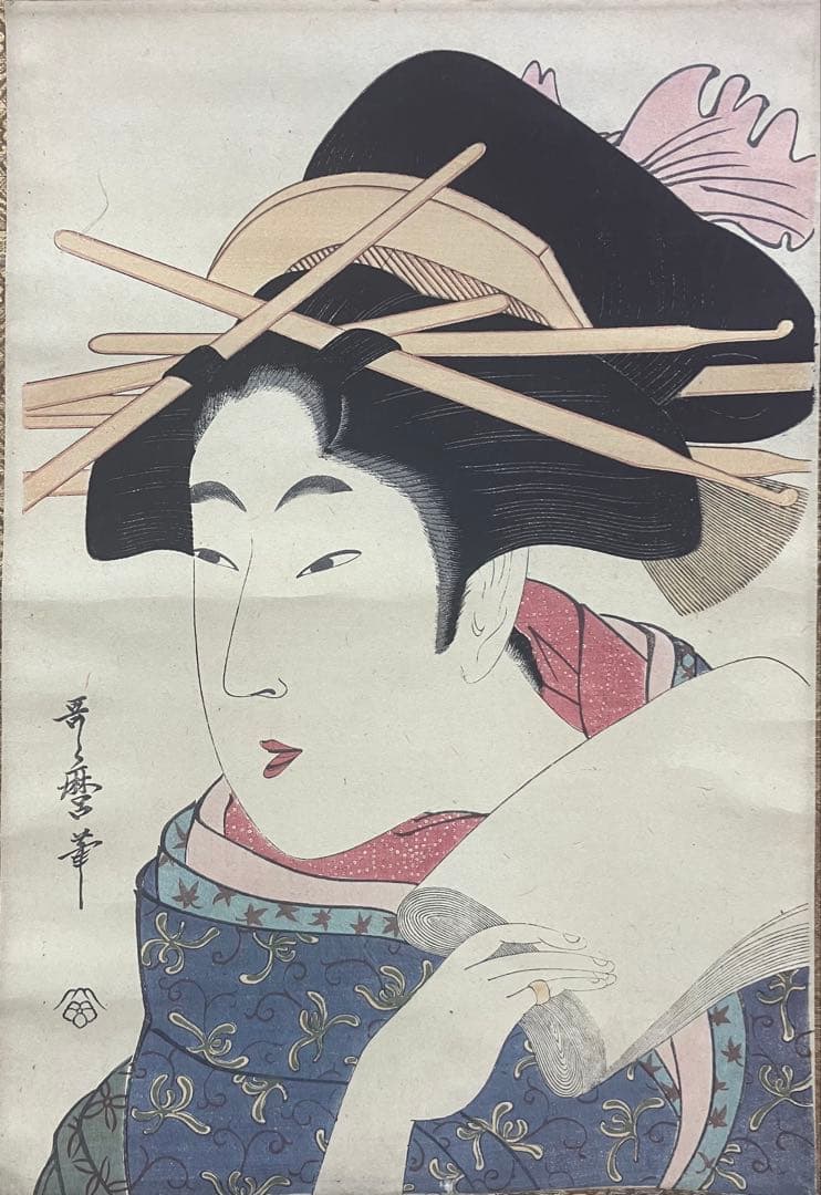 喜多川歌麿　版画　浮世絵　美人画　掛軸（Utamaro・Ukiyoe・Edo）