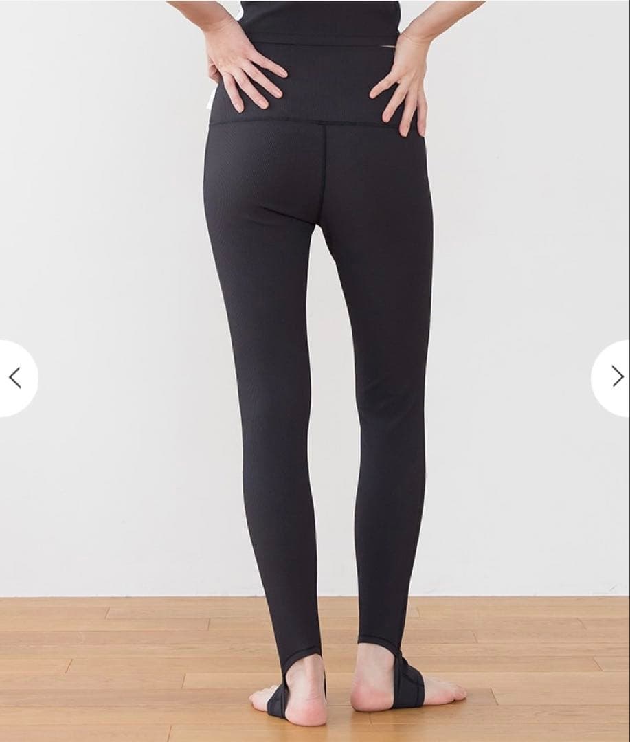 SUKARA リブソリッドトレンカ ブラック S ヨガレギンス