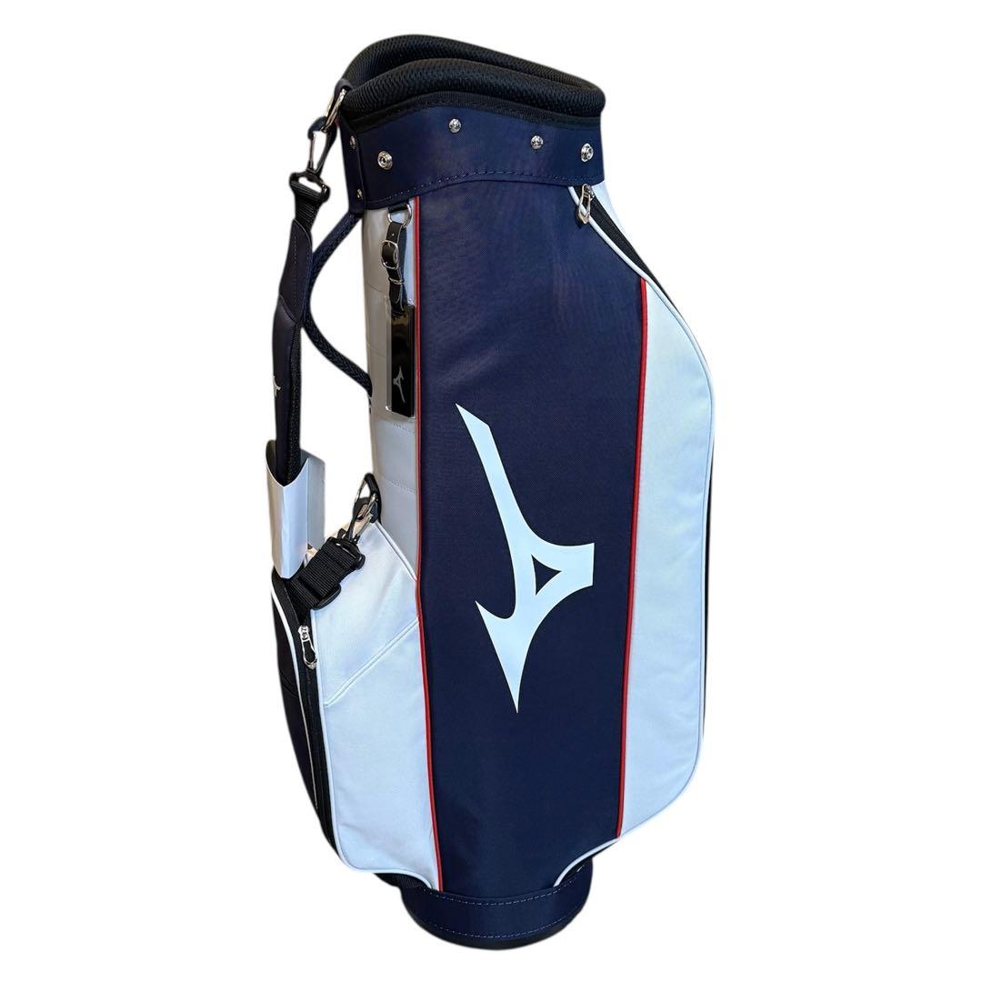 【新品未使用】ミズノ　キャディバッグ　ネイビー　ネームプレート未使用