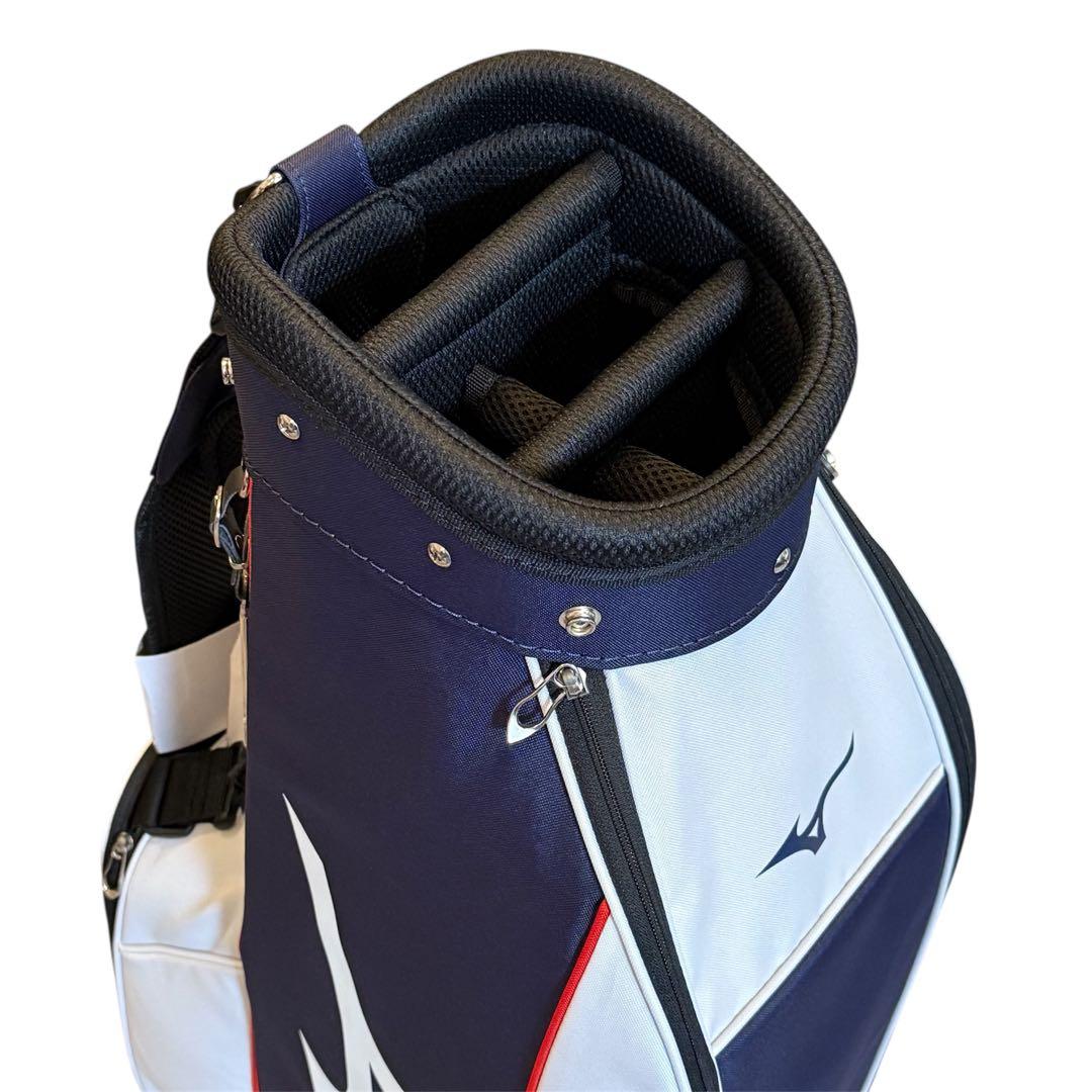 【新品未使用】ミズノ　キャディバッグ　ネイビー　ネームプレート未使用