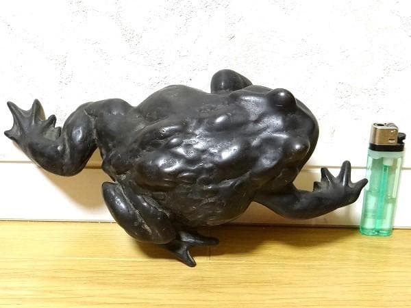 アンティーク 青銅 蛙 カエル 骨董品 オブジェ 置物 幸運 金運 昭和 当時物