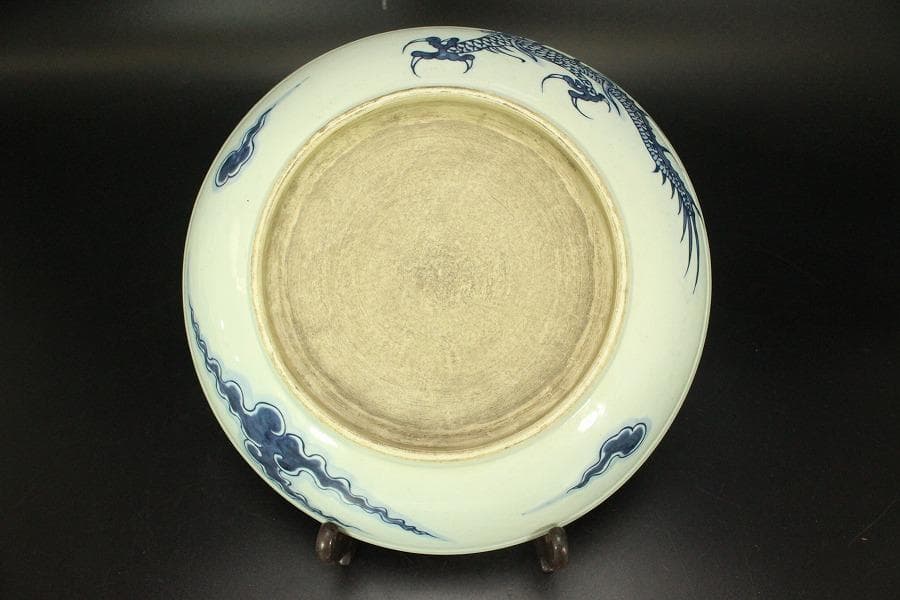 中国美術 青花 龍紋 皿(A736)