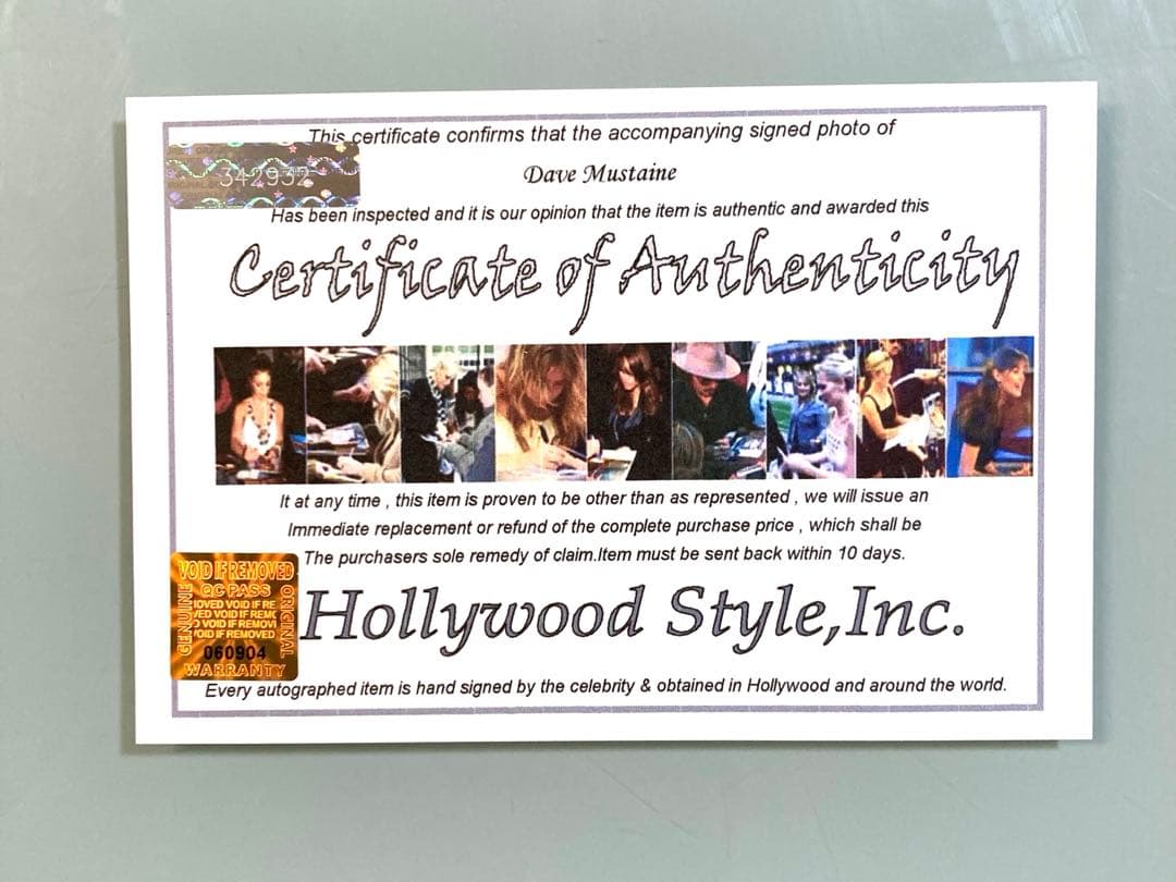 デイヴ・ムステイン直筆サイン入り超大型写真…Dave Mustaine