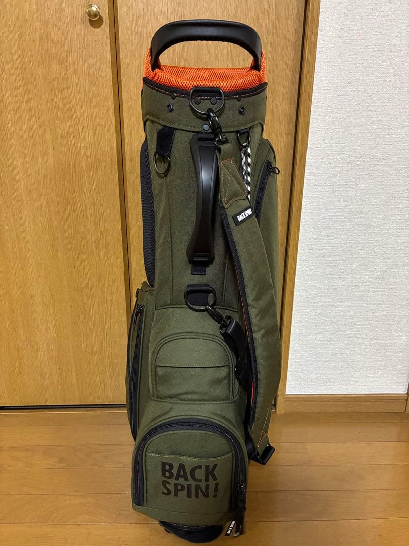【美品】BACK SPIN!　スタンドキャディバッグ(カーキ)