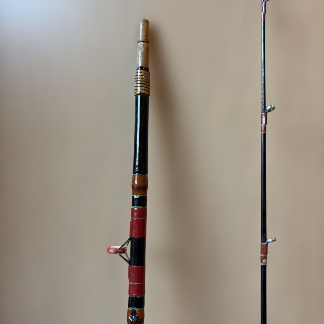 手作り　骨董　和竿　全竹　落し込み　へチ竿　、210、7尺