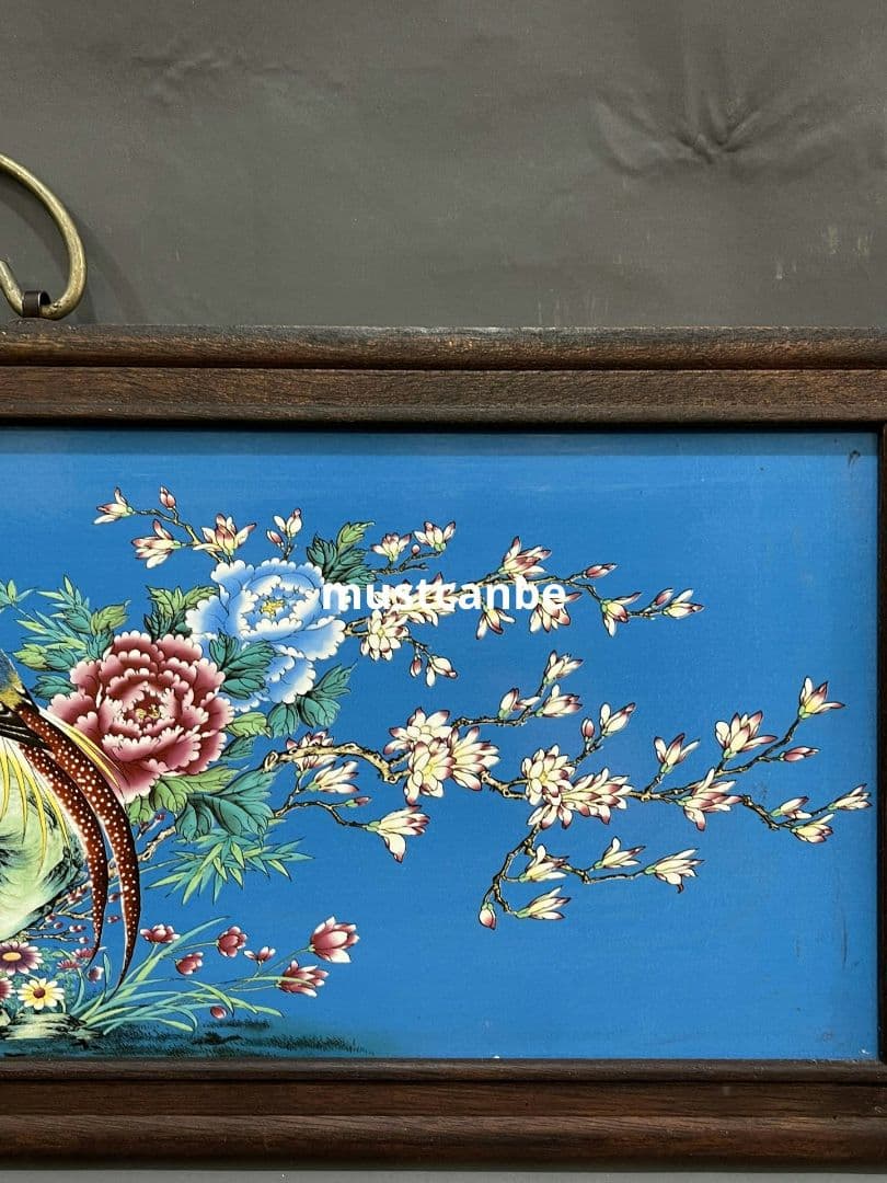 景徳鎮 繁花似錦花鳥陶板画 応接間 玄関書斎 茶室 掛屏 装飾品 工芸品 置物