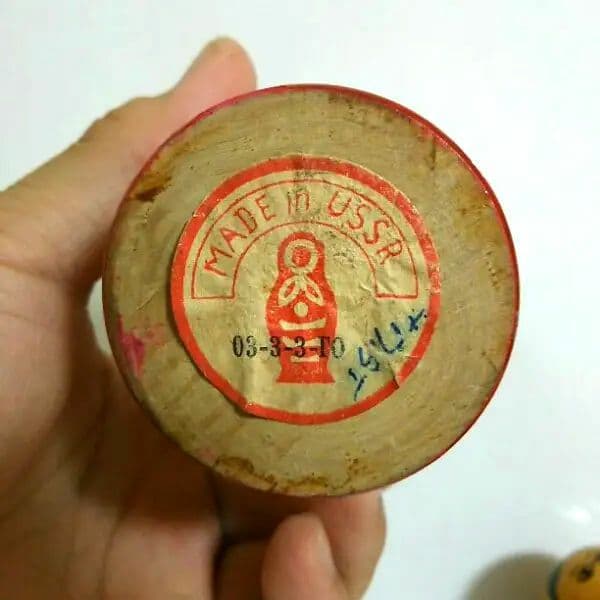 アンティーク　希少　 マトリョーシカ 3P　 USSR製ラベル付