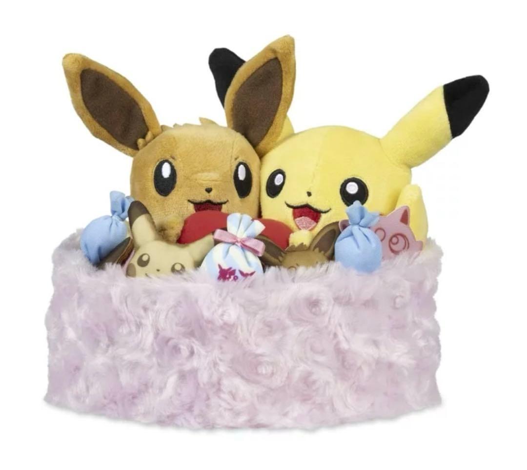ポケモンセンター ぬいぐるみ ピカチュウ & イーブイ ハートバスケット