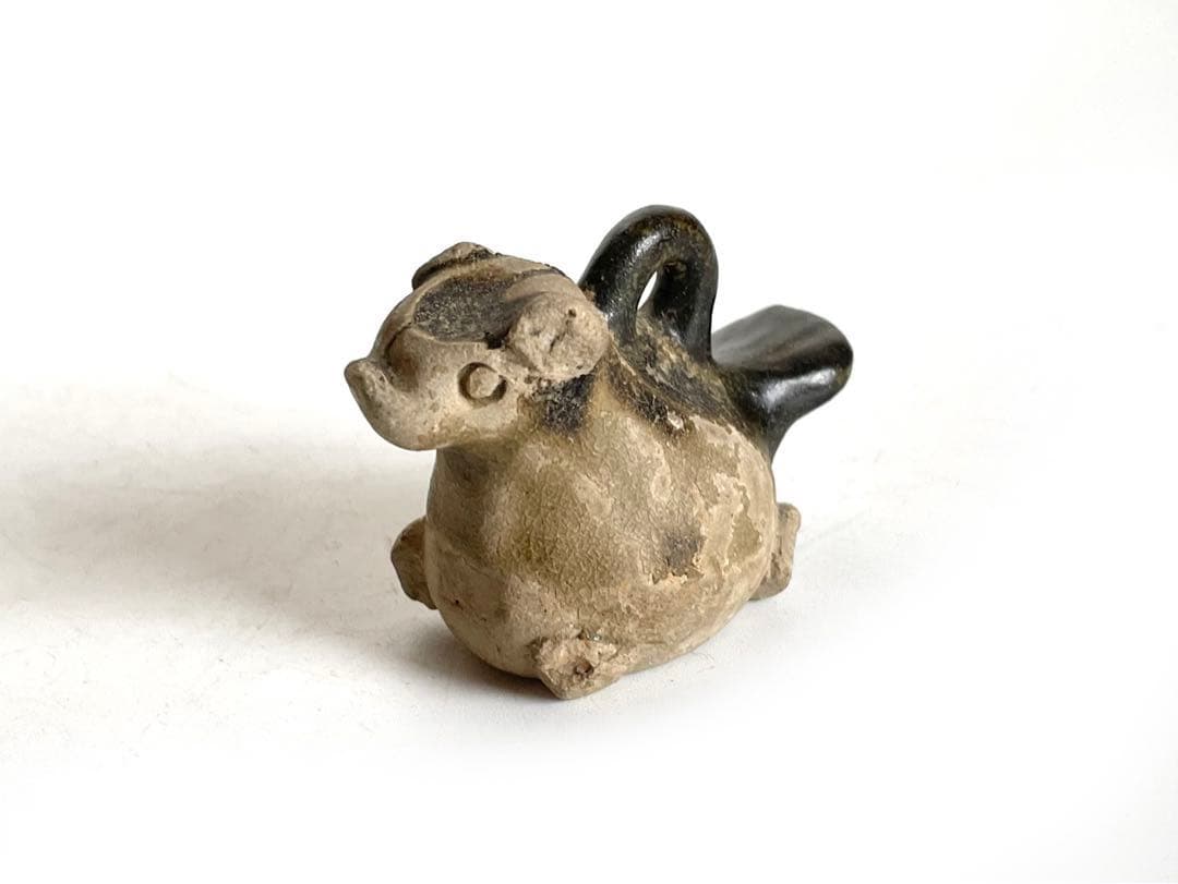 骨董　アンティーク　長沙窯　獣形玩具　犬　文鎮　土人形　民芸　民藝　発掘品