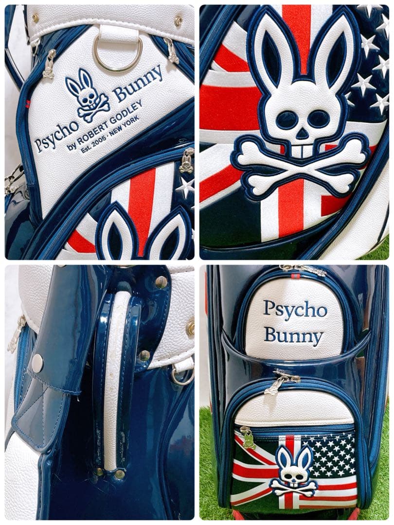 M サイコバニー　ゴルフクラブケース　キャディーバッグ　トリコロール　9型