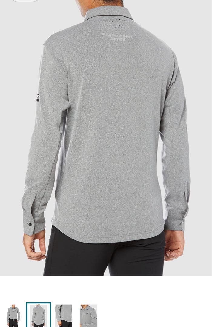 マスターバニーメンズ 長袖 ポロシャツ ワンポイントロゴサイズ4