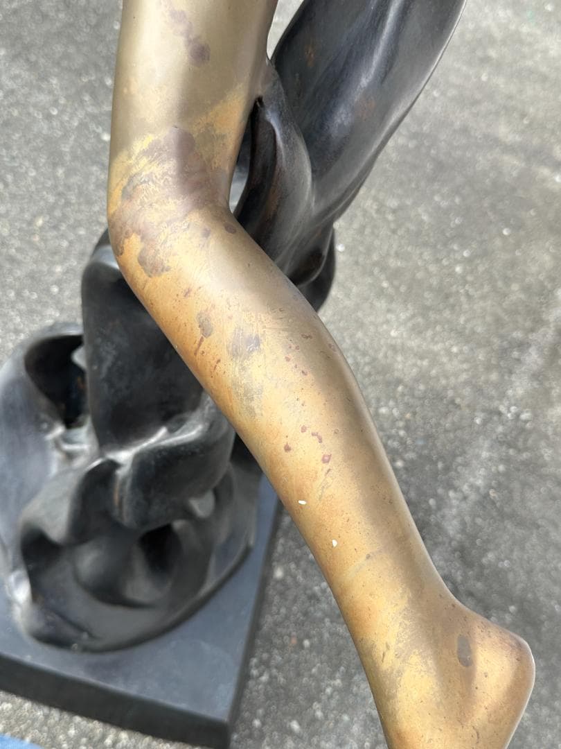 ★現地引取限定！！ 作家物 金属工芸 銅製 ブロンズ像 少女 女神 大型オブジェ