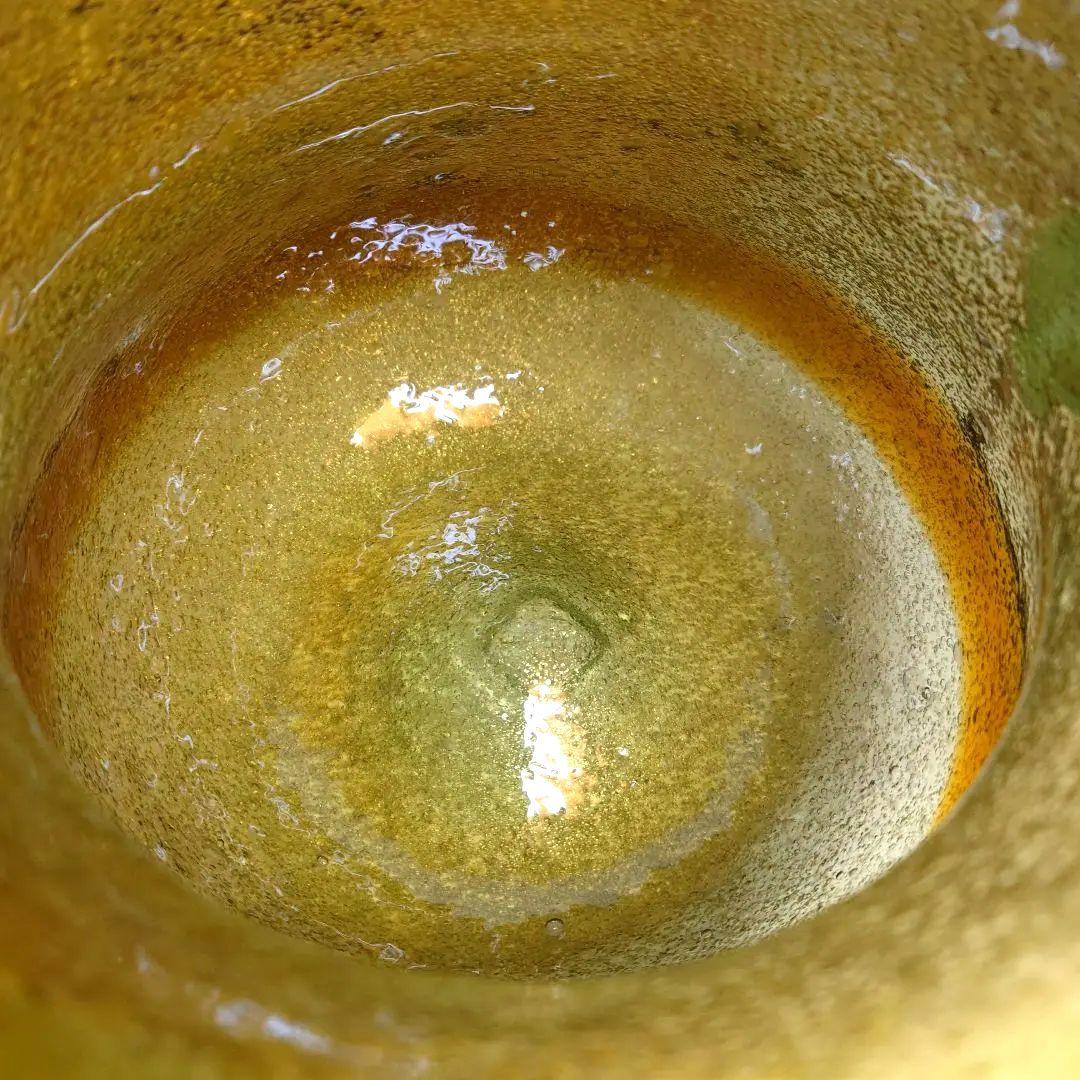 稲嶺盛吉　琉球泡ガラス　建水　花器　共箱