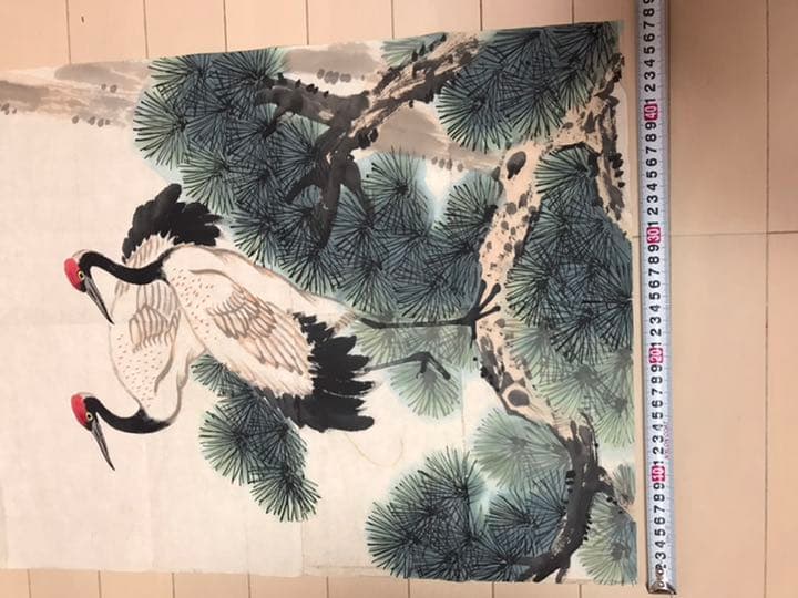 中国董寿平画家　捲り　肉筆保証　真作