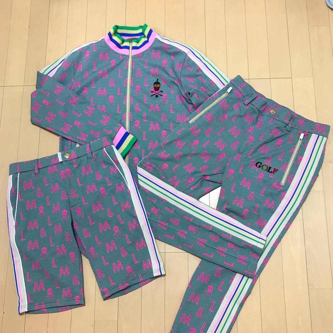 マークアンドロナ 緑　ピンク　柄　トラックジャケット　パンツ　ジャージ　セット