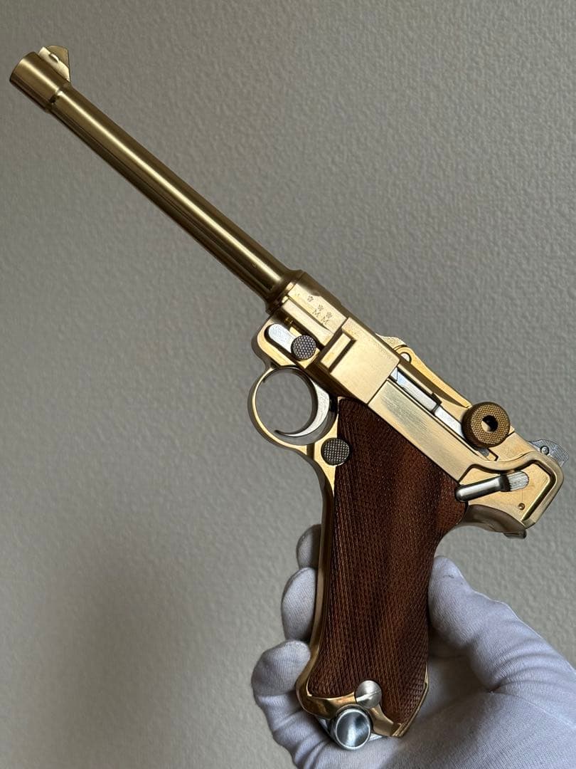マルシン ゴールド ルガー P08 6インチ SMG 金属 モデルガン 金メッキ