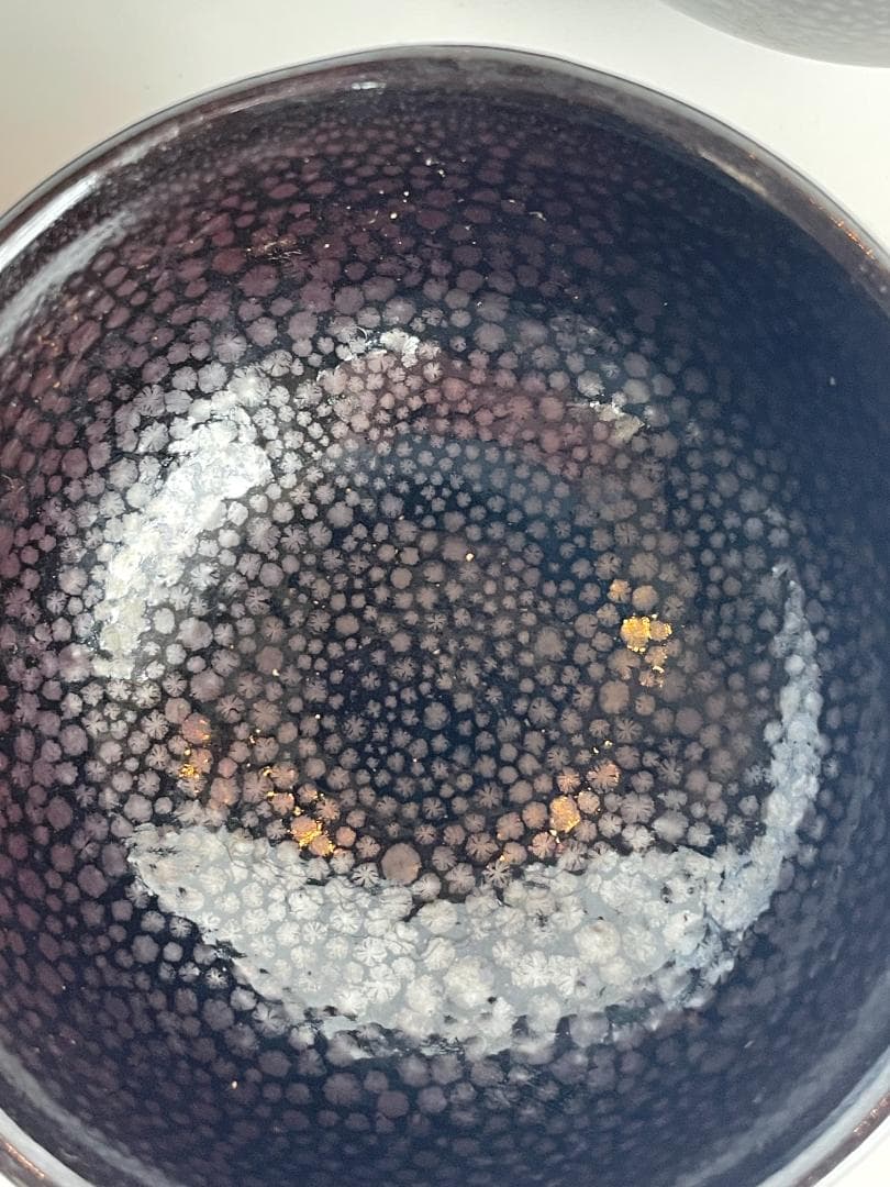 中国博山 油滴天目 雨滴 山東 酒盃 杯 ぐい呑 湯のみ 湯呑 茶道具 ５客揃