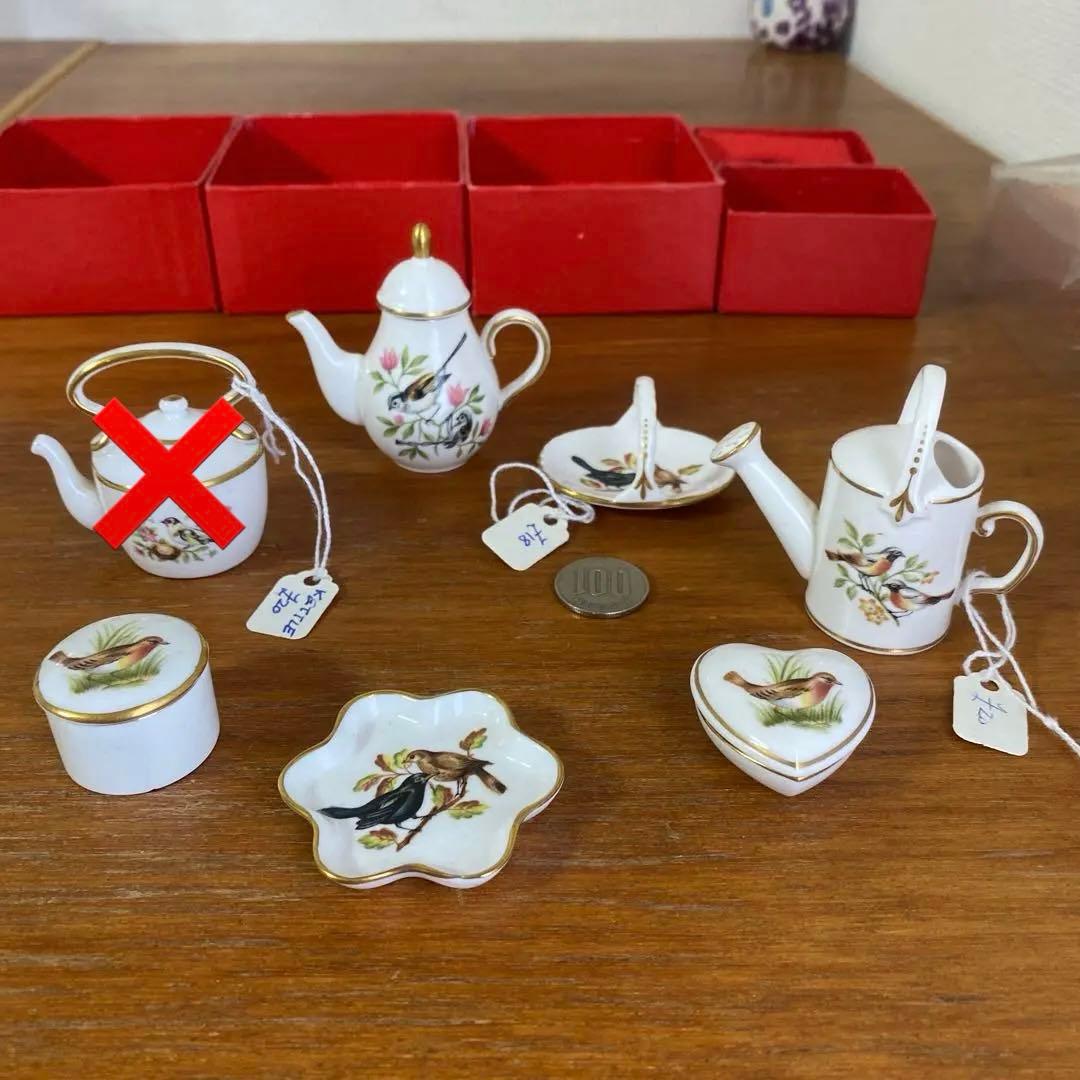 英国　スポード バード　野鳥　ミニチュア　ロビン　6点セット　箱無し