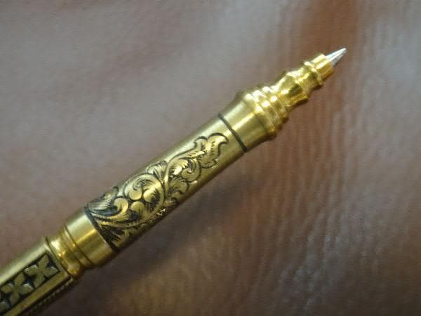 中山英俊 ボルトアクション・ミニボールペン brass TETORI彫金