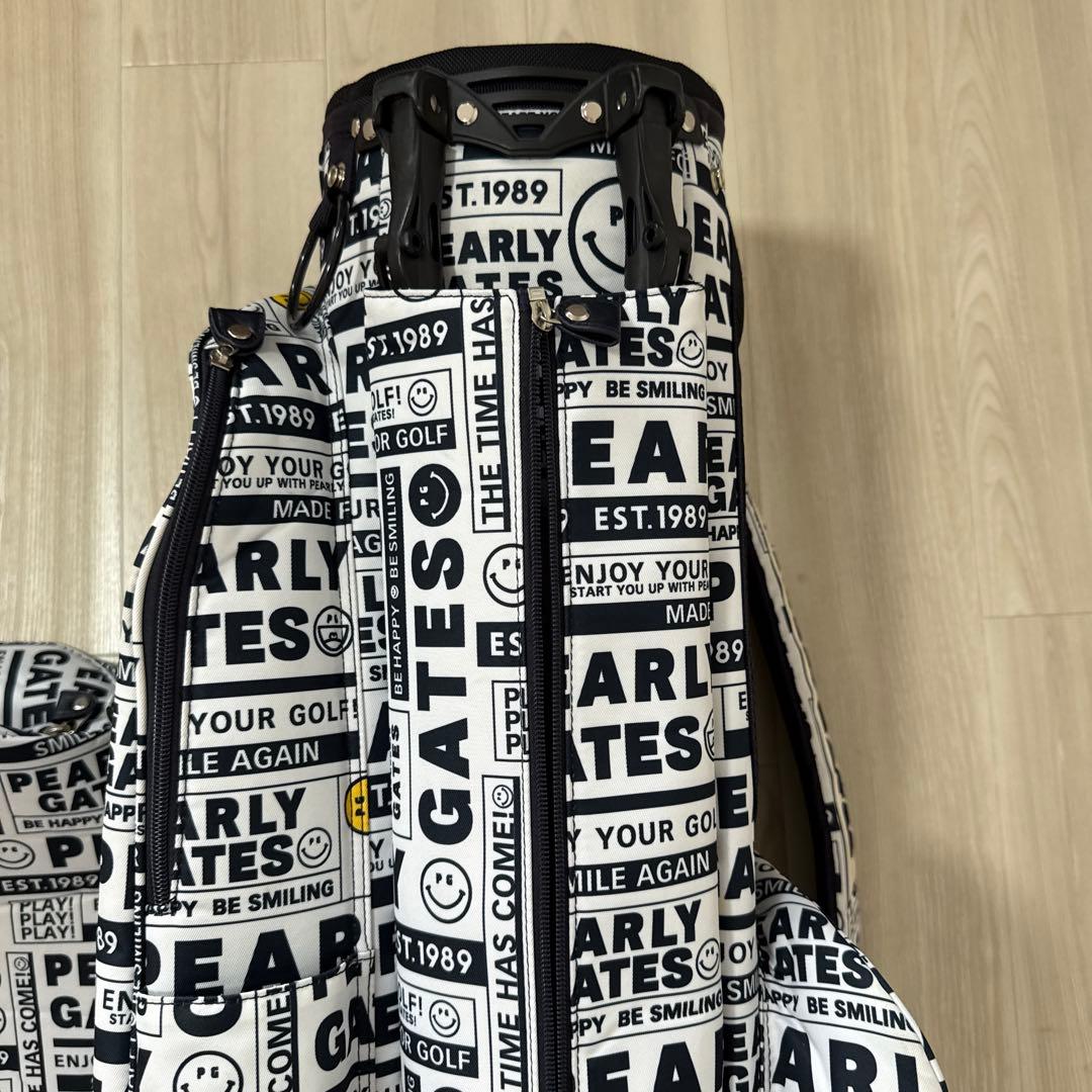 パーリーゲイツ　キャディバッグ　スタンド式　軽量　総柄　白　ホワイト　完売品