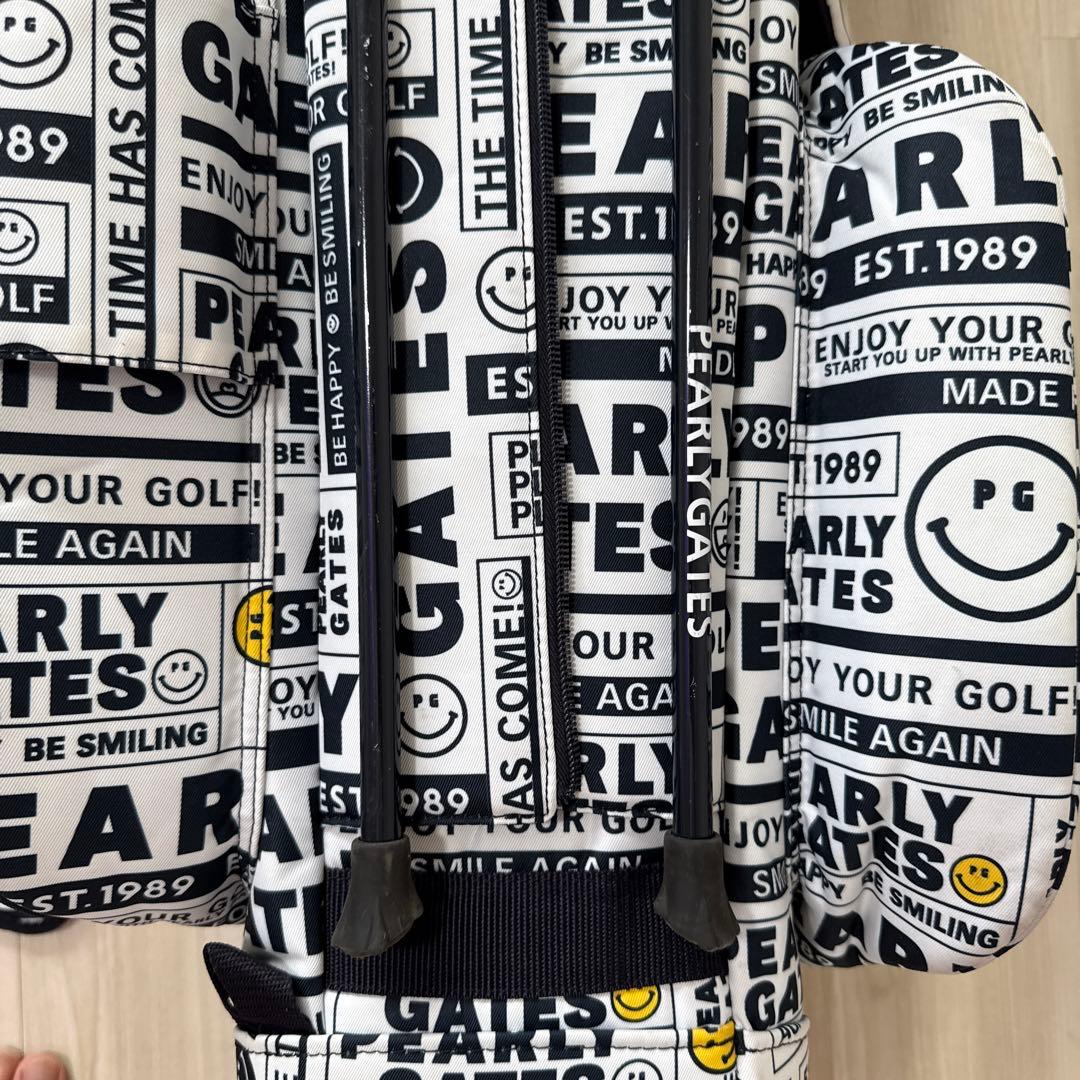 パーリーゲイツ　キャディバッグ　スタンド式　軽量　総柄　白　ホワイト　完売品