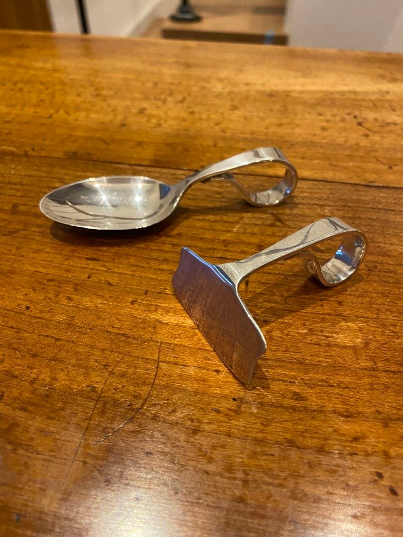 イギリス　シルバー　ベビープッシャーとスプーン　43g ビンテージ　純銀