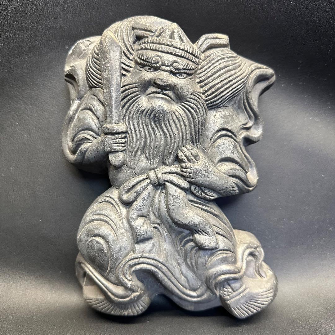 ♡Ec左1009 鍾馗 鐘馗 鬼瓦 厄除け 縁起物 土人形 アンティーク