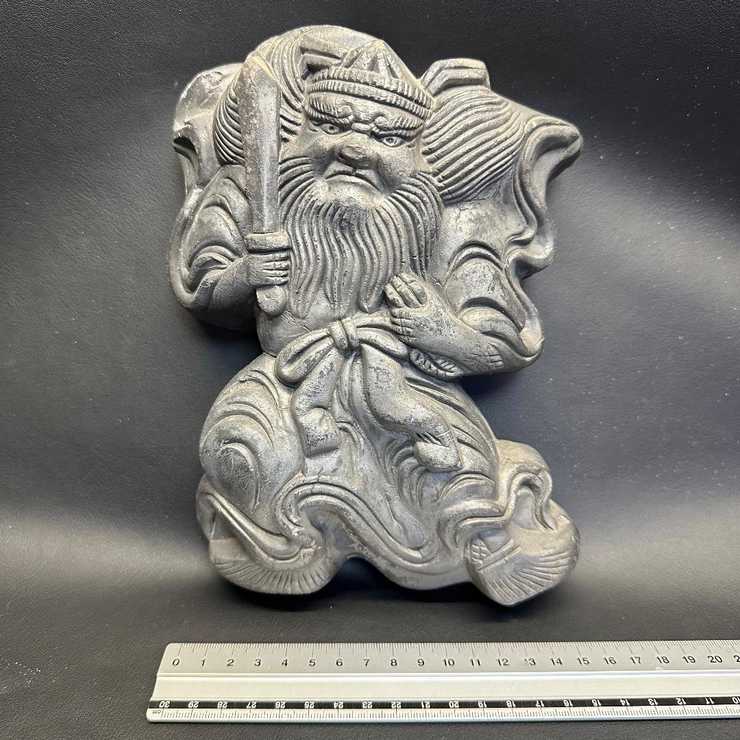 ♡Ec左1009 鍾馗 鐘馗 鬼瓦 厄除け 縁起物 土人形 アンティーク