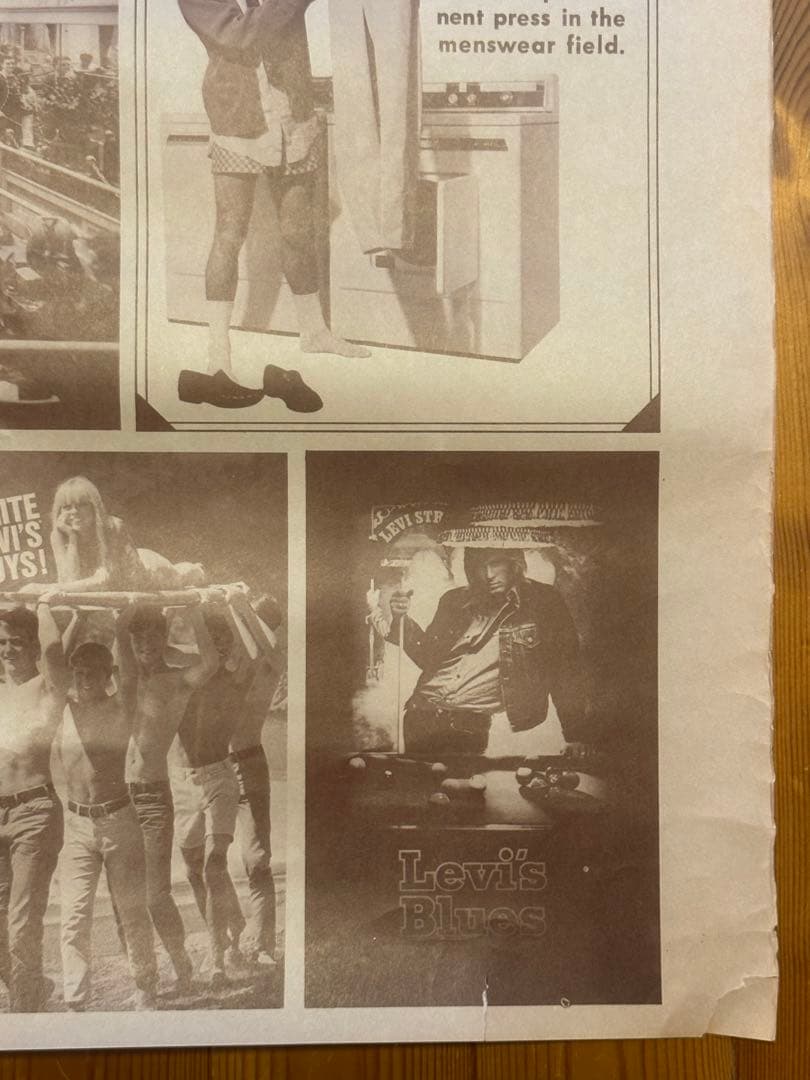 レア70年代オリジナルLEVISリーバイス販促用ビンテージ歴史ポスターBIG E