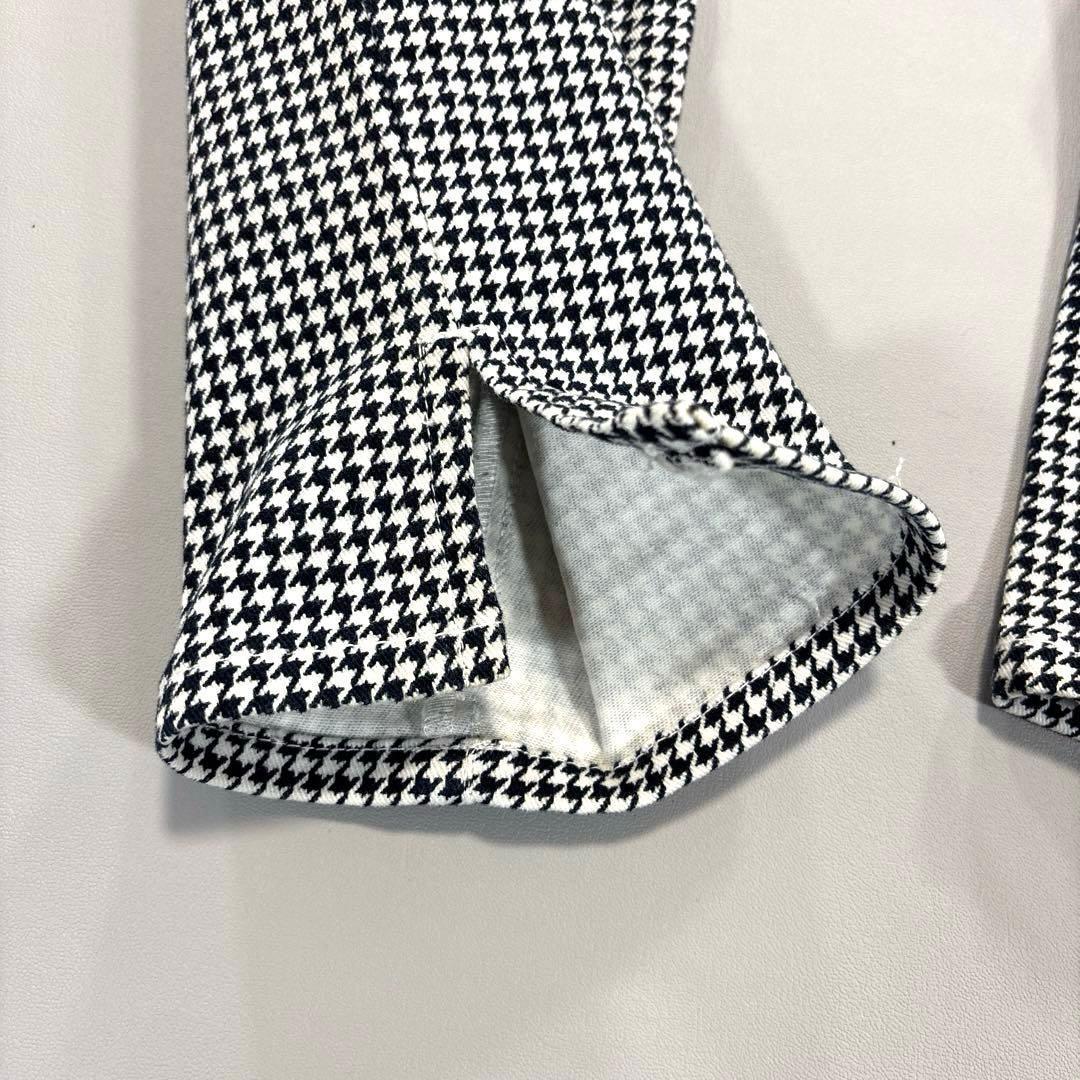 パーリーゲイツ　ロングパンツ　0/S ネイビー　千鳥格子　スソスリット　通年