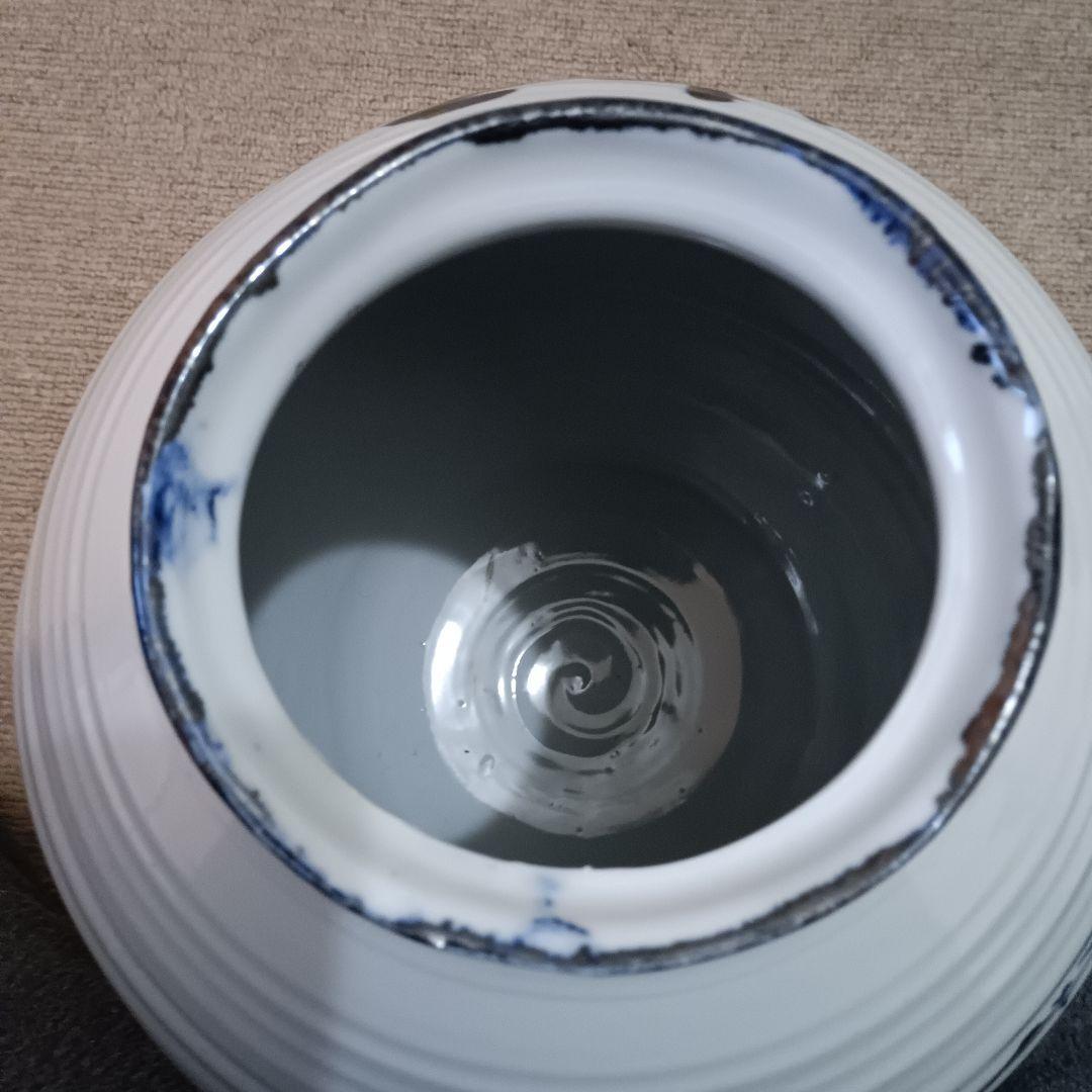 佐藤勝彦 染付壷 【色即是空 空即是色】 仏様 お地蔵様 不動明王 陶器 花瓶