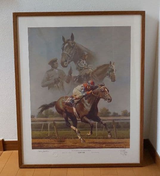 希少FredStoneの絵画95,96年アメリカ年度代表馬Cigar(シガー)