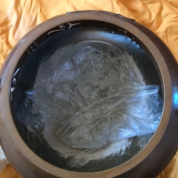 茶道具　　鬼面風炉釜唐銅