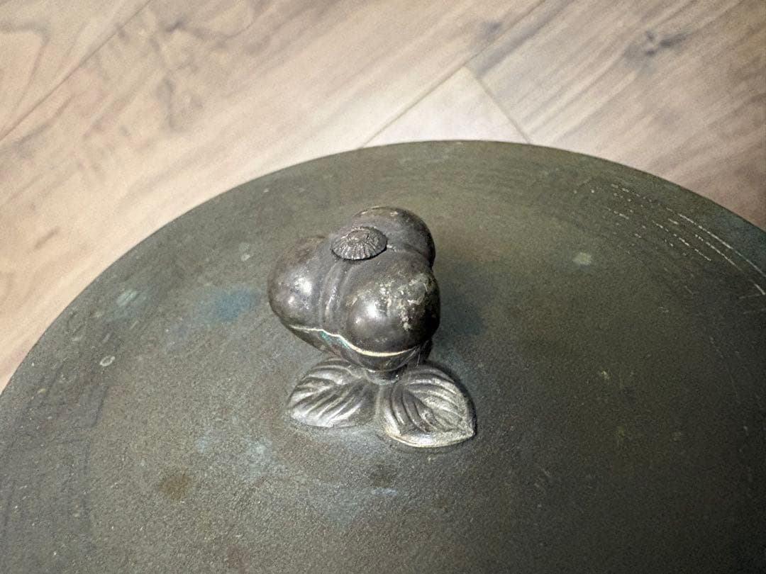 平安 光玉堂造 鉄瓶の蓋のみ 茶道具 茶器 お茶 伝統 工芸 銅蓋 銀