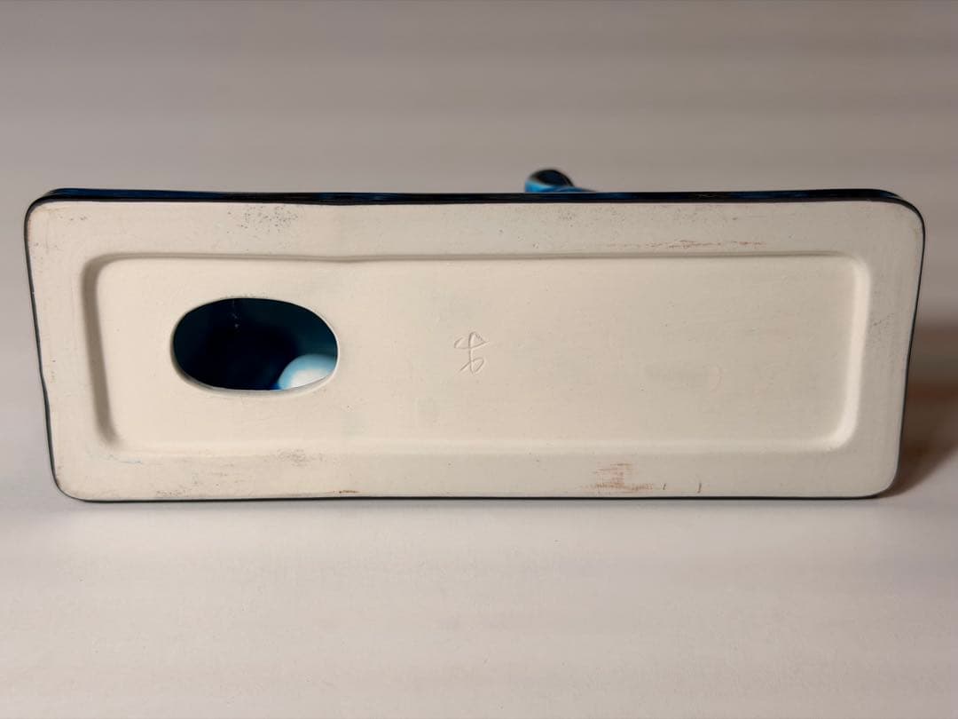 #美濃焼 幸兵衛窯 エジプト神 九栄神　アヌビス　犬 青釉金彩　S-1