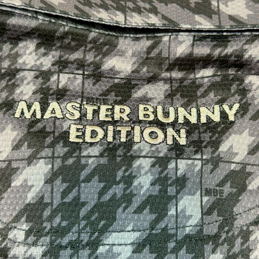 新品 MASTER BUNNY カッターシャツ ゴルフ 千鳥格子 刺繍 ロゴ