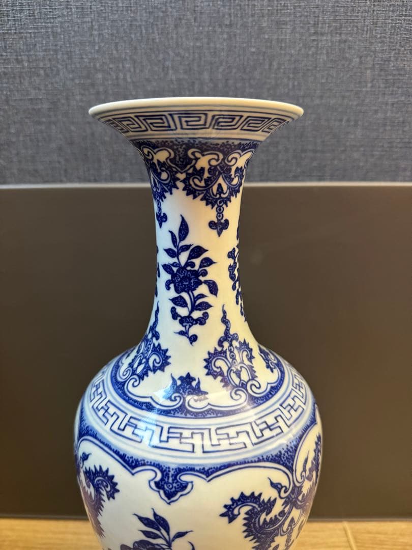 1513 中国大清乾隆年製銘青花瓶　官窯唐物　古美術品　染付