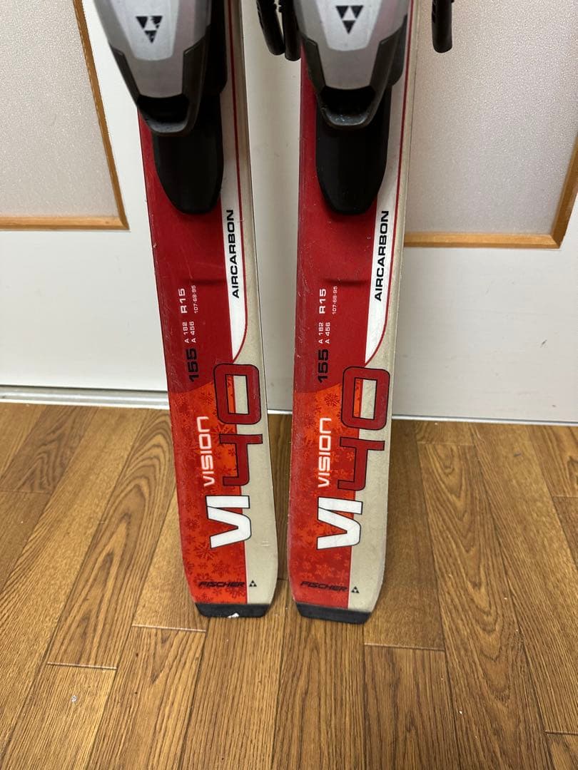 中古FISCHER スキー板155cm,ブーツ25.5cm,ストック110cm