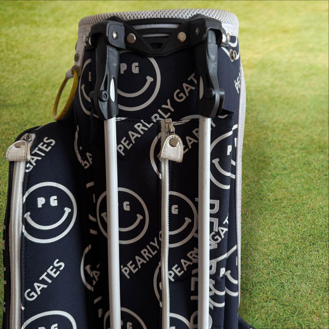 パーリーゲイツ　キャディバッグ　総柄　スタンド式　軽量　ネイビー　紺