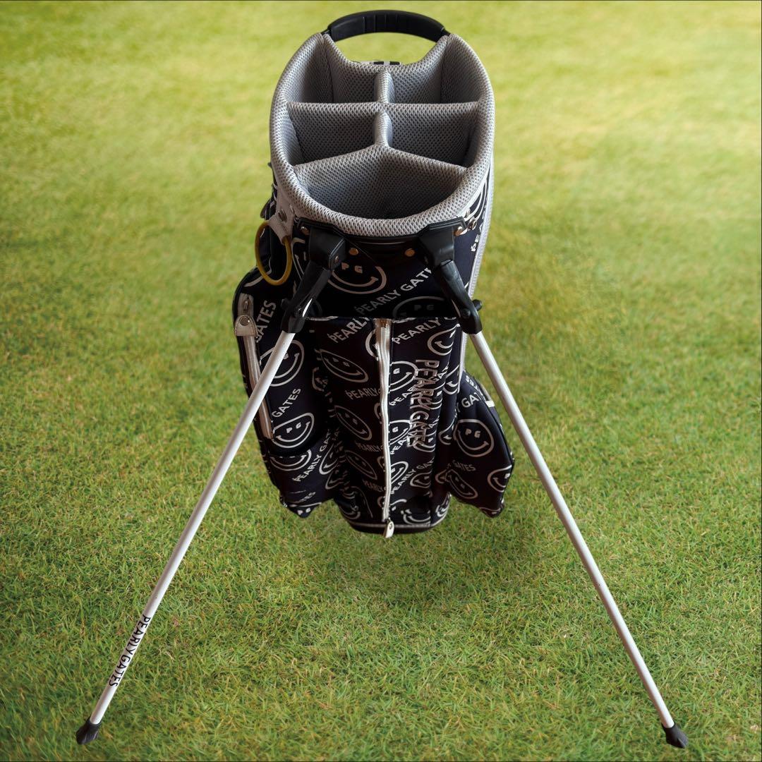 パーリーゲイツ　キャディバッグ　総柄　スタンド式　軽量　ネイビー　紺