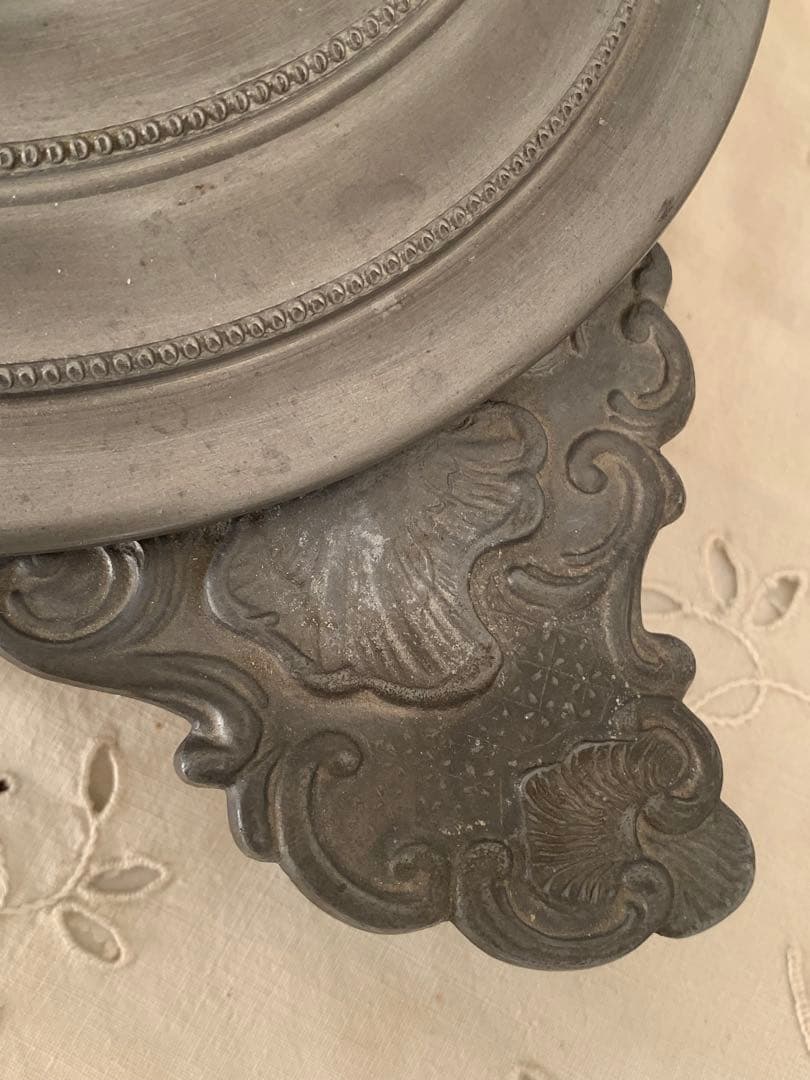 フランス　蚤の市　ピューター製　鍋　ブロカント