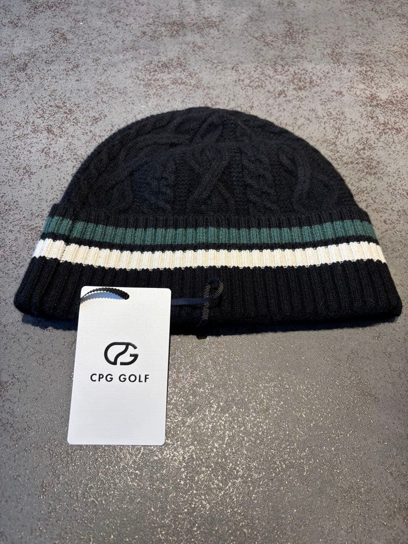 【新品未使用】CPG GOLF ニット帽 ブラック カシミヤ定価20900円