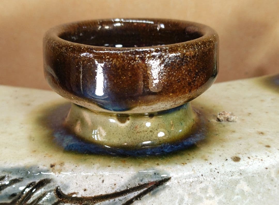 【本物保証】金城次郎 魚紋抱瓶 共箱(本人書付）栞 ヤナゲンプライス票 人間国宝