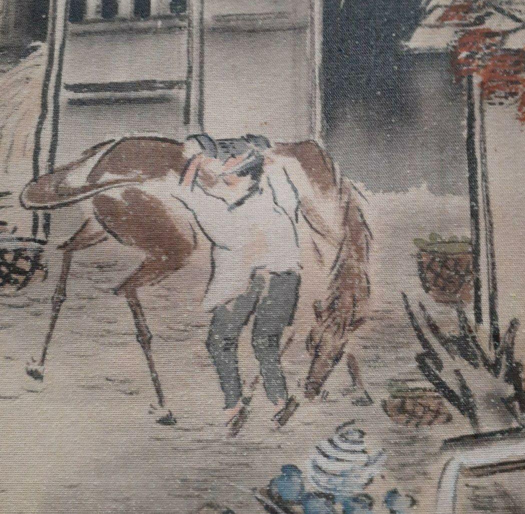 掛け軸/秋風景？/富士？