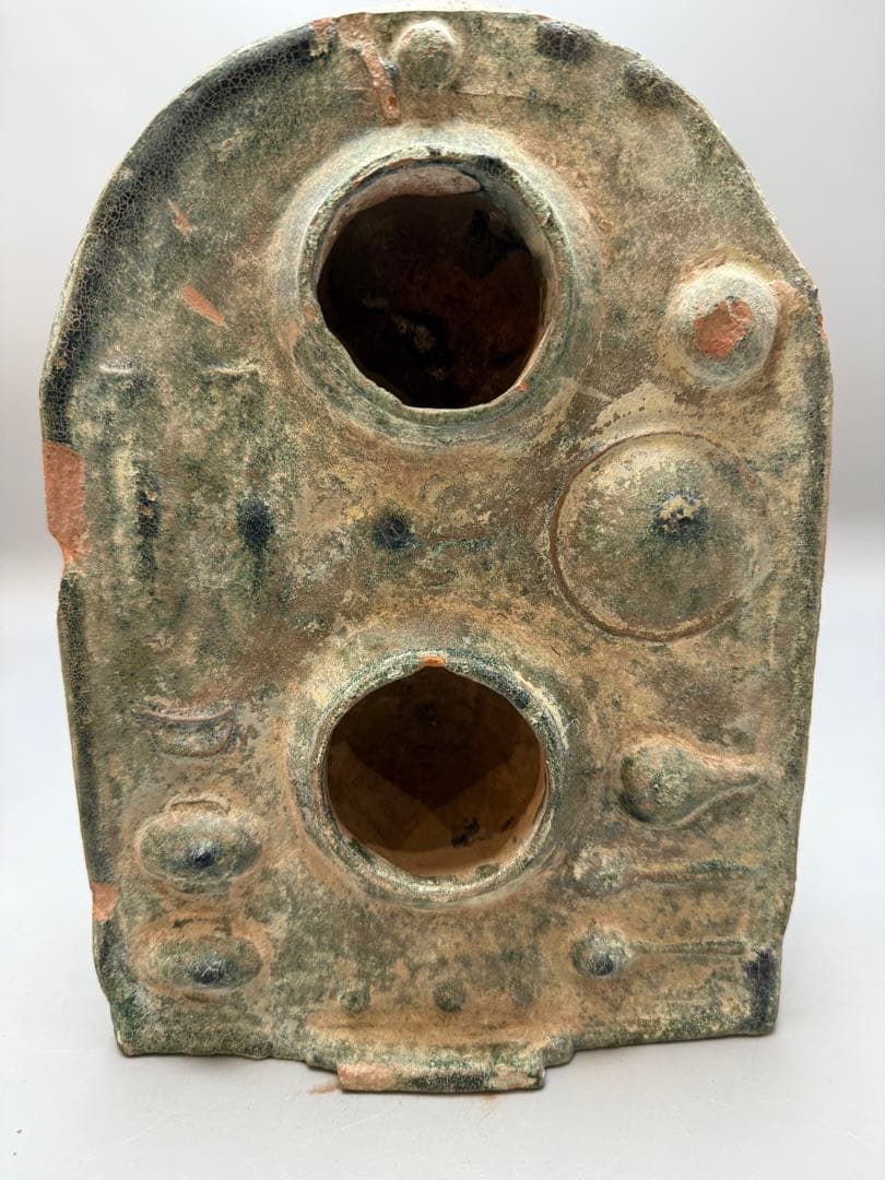 DT666 中国美術 漢緑釉 竈門 台所 置物 古陶磁