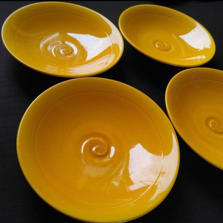 織部焼 古瀬戸窯 村瀬甲二 作 織部菱形小鉢 5客 懐石道具 割烹料理 料亭