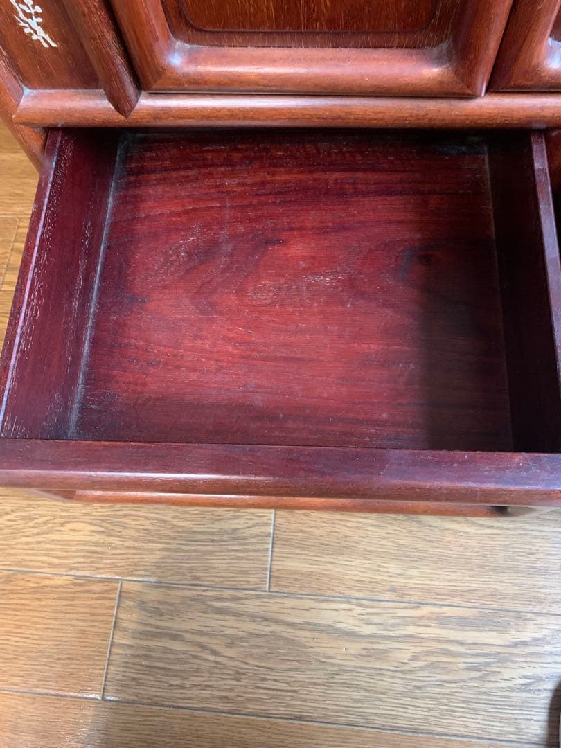 螺鈿細工 茶箪笥 シェルフ 茶棚 貝 古道具